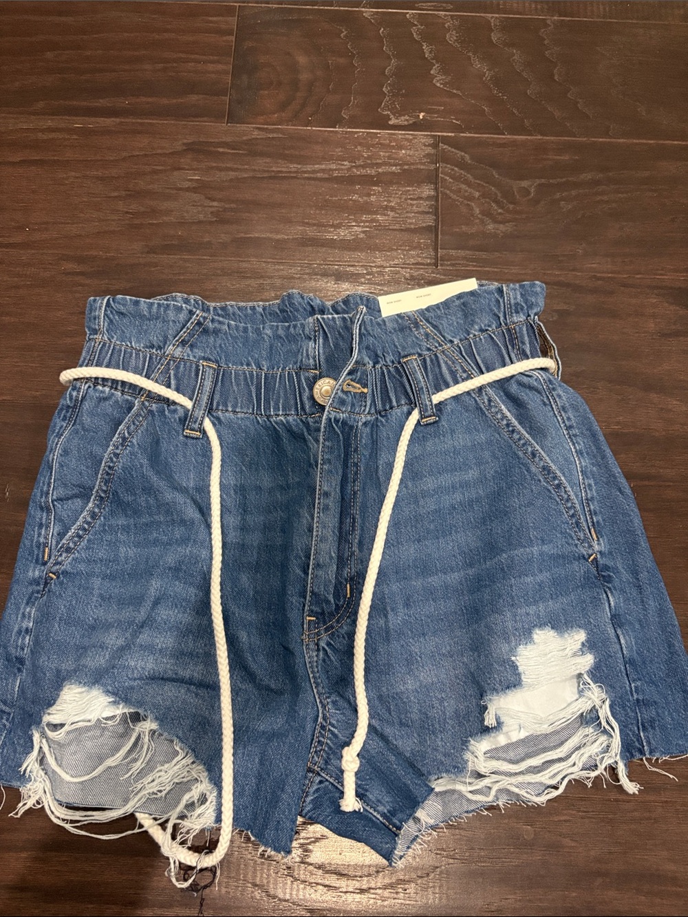 American Eagle Denim High-Waist Distressed Women’s Shorts - Blue
